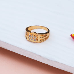 Classic Six-Stone Gold-Plated Sterling Silver Ring