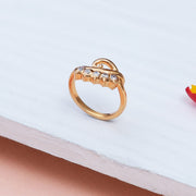 Gold-Plated Sterling Silver Curved Cubic Zirconia Ring