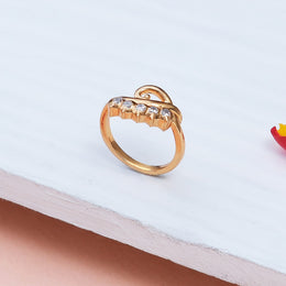 Gold-Plated Sterling Silver Curved Cubic Zirconia Ring