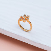 Gold-Plated Snowflake Cubic Zirconia Ring