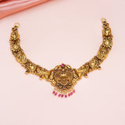 Divine Peacock Floral Temple Necklace