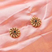 Antique Mango Motif Gold-Plated Silver Stud Earrings