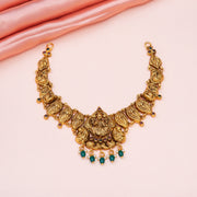Divine Lakshmi Peacock Silver Necklace
