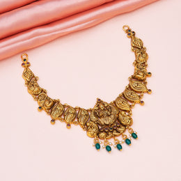 Divine Lakshmi Peacock Silver Necklace