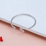 Sterling Silver Pastel Blue Butterfly Open Cuff Kada