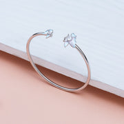 Sterling Silver Pastel Blue Butterfly Open Cuff Kada